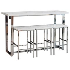 Marmot 4-piece Rectangular Counter Height Table Set Chrome