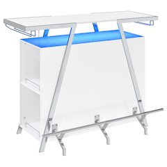 Araceli Freestanding LED Home Bar Cabinet White High Gloss