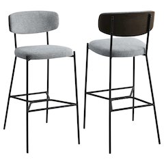 Elison Pub Height Bar Stool Grey (Set of 2)