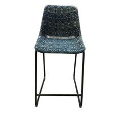 Marquise Counter Height Stools with Footrest Blue and Matte Black (Set of 2)