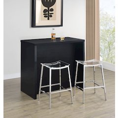 Topanga Engineered Wood Freestanding Home Bar Black