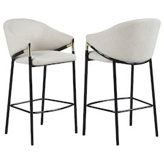 Chadwick Fabric Upholstered Bar Chair Beige (Set of 2)