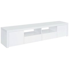 White high gloss engineered wood TV stand with 2 doors and contemporary design