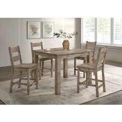 Cardova 5-piece Counter Height Dining Table Set Vineyard Oak