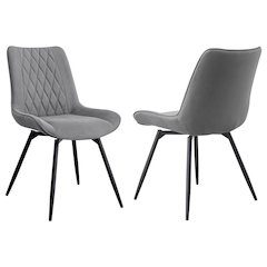 Diggs Upholstered Swivel Dining Side Chair Grey (Set of 2)