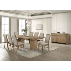Adina 10-piece Extension Dining Set Distressed Light Brown