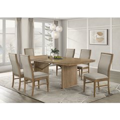 Adina 7-piece Extension Dining Set Distressed Light Brown