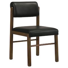 Kehoe Upholstered Dining Side Chair Black and Walnut (Set of 2)