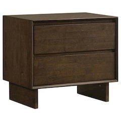Warm Brown 2-Drawer Nightstand with Transitional Style and Classic Finish