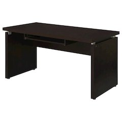 Brown 55-Inch Computer Desk With Keyboard Drawer And Transitional Style