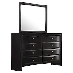 Briana 8-drawer Dresser with Mirror Black