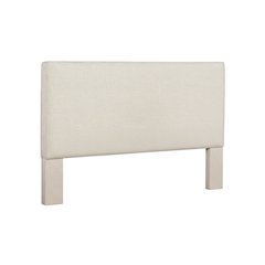 Ivory Upholstered King Panel Headboard, Polyester Fabric, Transitional Design