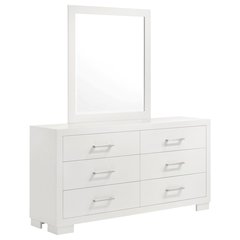 Jessica 6-drawer Dresser with Mirror Cream White