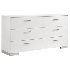 Felicity 6-drawer Dresser White High Gloss