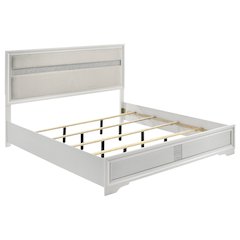 Miranda 54-inch Upholstered Eastern King Panel Bed White