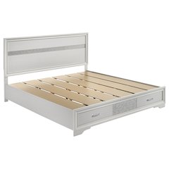 Miranda 51-inch Wood Eastern King Storage Panel Bed White