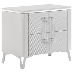 Cassia 2-drawer Nightstand Bedside Table White High Gloss