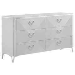 Cassia 6-drawer Bedroom Dresser Cabinet White High Gloss
