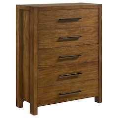 Adderley 5-drawer Bedroom Chest of Drawers Warm Brown