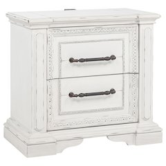 McKinney 2-drawer Nightstand with Dual USB Vintage White