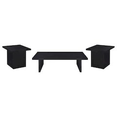 Max 3-piece Rectangular Coffee and End Table Set Black