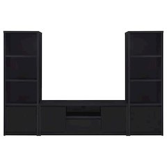 Winfield 3-piece Entertainment Center 60-inch TV Stand Black