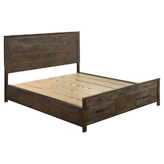 Woodmont California King Storage Bed Rustic Golden Brown