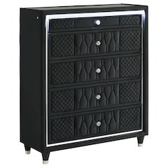Lorient 5-drawer LED Chest of Drawers Black