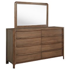 Maderia 8-drawer Dresser and Mirror Walnut