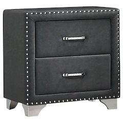 Melody Upholstered 2-drawer Nightstand Grey