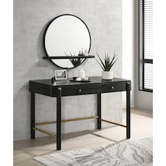 Arini 2-piece Makeup Vanity Table and Mirror Set Black