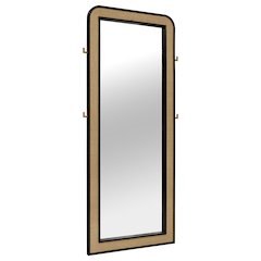 Arini Cane Weave Full Length Standing Floor Mirror Black