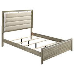 Giselle Wood California King Panel Bed Rustic Beige
