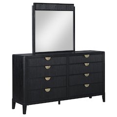 Brookmead 8-drawer Dresser with Mirror Black