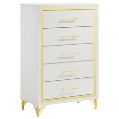 Lucia 5-drawer Bedroom Chest of Drawers White