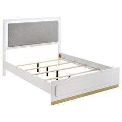 Caraway Wood Eastern King LED Panel Bed White
