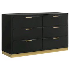 Caraway 6-drawer Dresser Black
