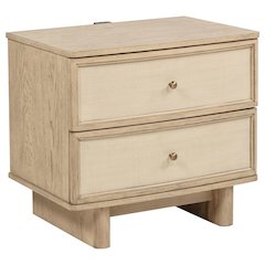 Kailani 2-drawer Nightstand Bedside Table Beige Oak