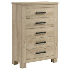 Oakglen 5-drawer Bedroom Chest of Drawers Weathered Oak