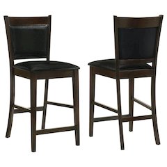 Brown Upholstered Stool Counter Chairs Counter Stools Set of 2