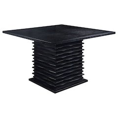 Square Counter Height Dining Table, Black Wood Pedestal Base, Kitchen
