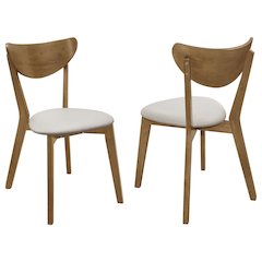 Chestnut Dining Chairs Set of 2, Mid Century Modern Dining Chairs, Upholstered