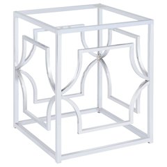 Square Chrome Metal Dining Table Base with Contemporary Design and Sturdy Frame