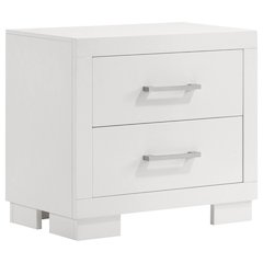 2-Drawer Cream White Nightstand with Elegant Design and Smooth Storage Drawers