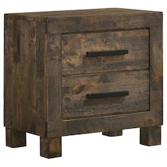 2-drawer Nightstand Rustic Golden Brown