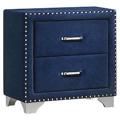 Upholstered 2-drawer Nightstand Pacific Blue