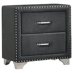 Upholstered 2-drawer Nightstand Grey