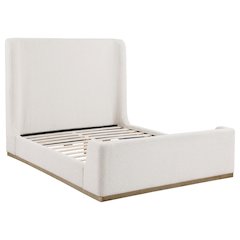 Upholstered Queen Sleigh Bed Cream