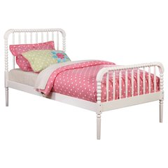 White Twin Bed Frame with Headboard - Classic Solid Wood Bed Frame