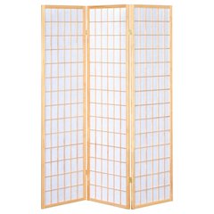 Wood Folding Room Divider 3-Panel, Natural Finish, Shoji Screen, Privacy Panel